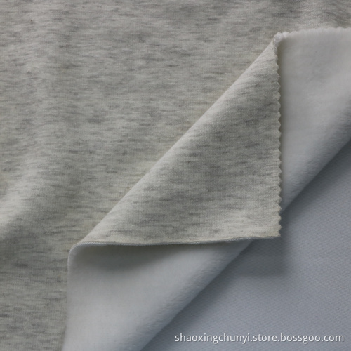 Leichte Melange Poly76% CTN24% Hochwertiges weiches Handgefütterung Velvet Fleece Stoff für Mantelmantelschuhe